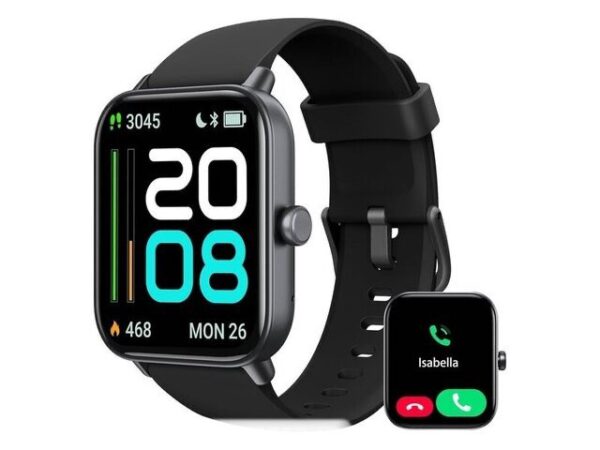 Aeac Women's Smartwatch with phone function - 1.8 - IP68 Black