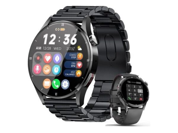 SZHELEJIAM Smart Watch Men Call 70 Sports Modes Black